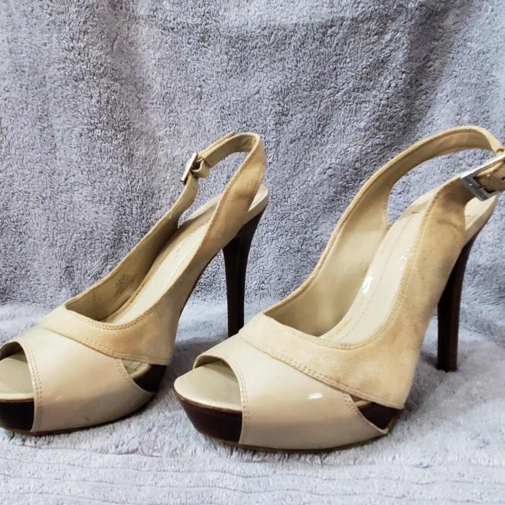 Tan Slingback Platform Heels - BCBGeneration